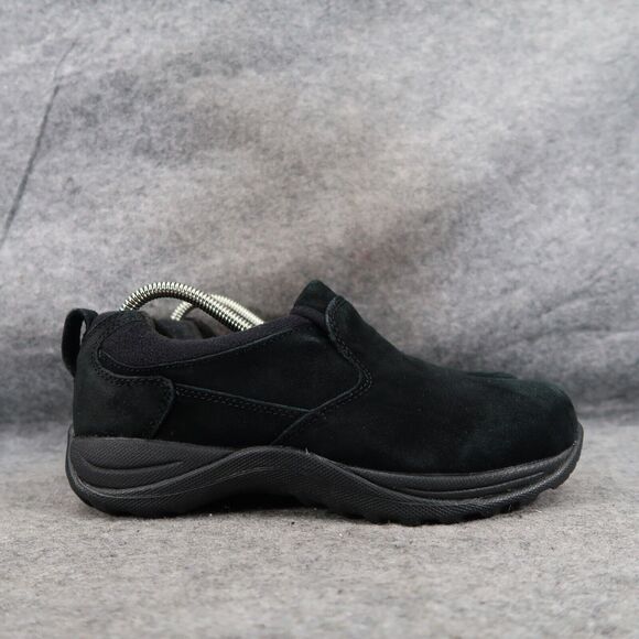 LL Bean Shoes Womens 7 Slip On Moc Insulated Comfort Leather Arctic Grip Black - Picture 15 of 15